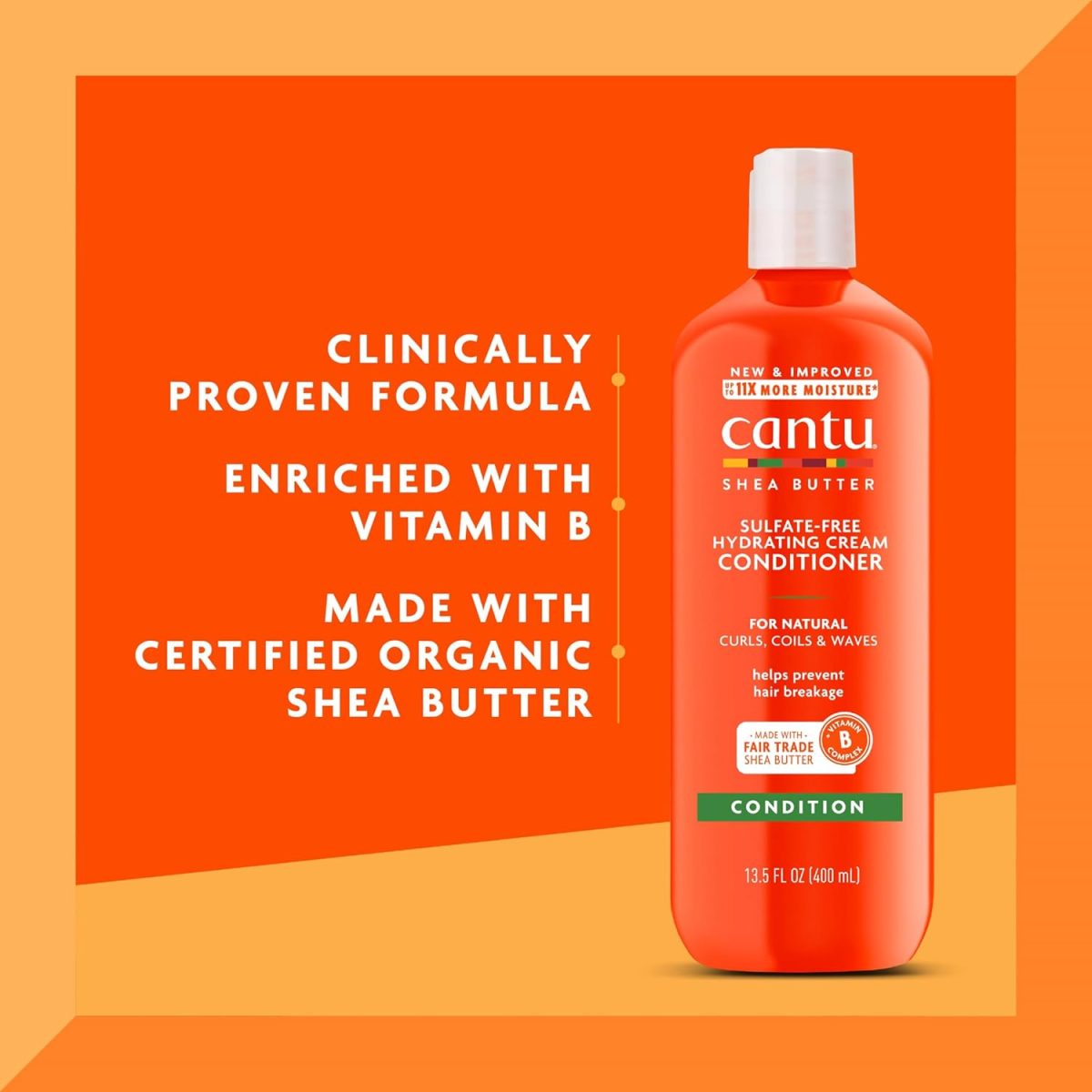 نرم کننده داخل حمام شی باتر کنتو Cantu Sulfate-Free Hydrating Cream Conditioner 400ml - Image 2
