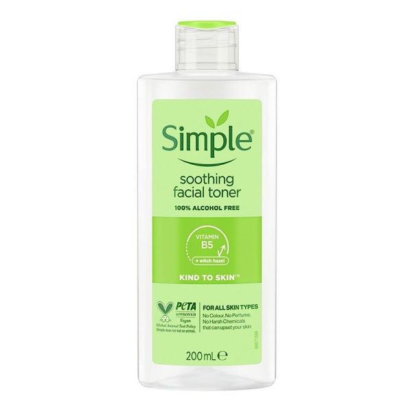 تونر سیمپلSIMPLE مدل کایند تو اسکین kind to skin حجم 200 میلی لیتر