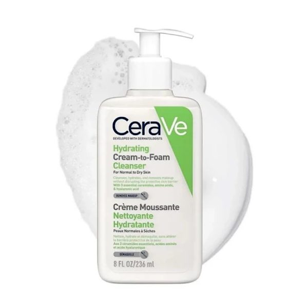 شوینده آبرسان کرم به فوم سراوی CeraVe Cream-to-foam cleanser