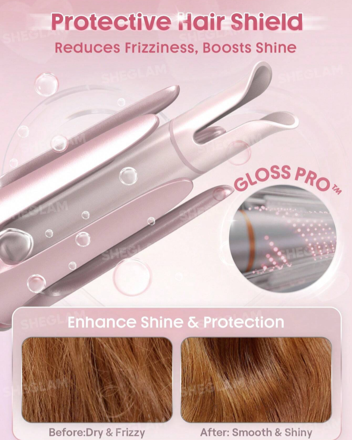 دستگاه کرلی مو صورتی شیگلم (ONE TOUCH INSTANT CURLER Sheglam) - Image 6